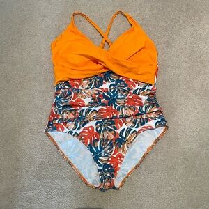 Full piece floral bathing suit